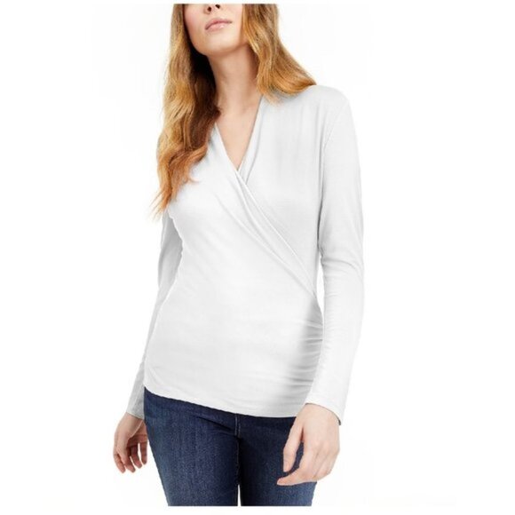 INC International Concepts Surplice-Front Top - Picture 1 of 5